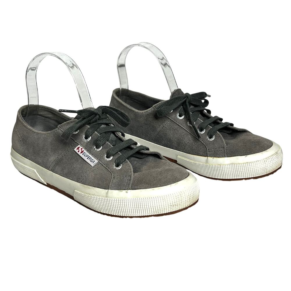 Superga Grey Suede Low Top Sneaker Shoe Size 7.5